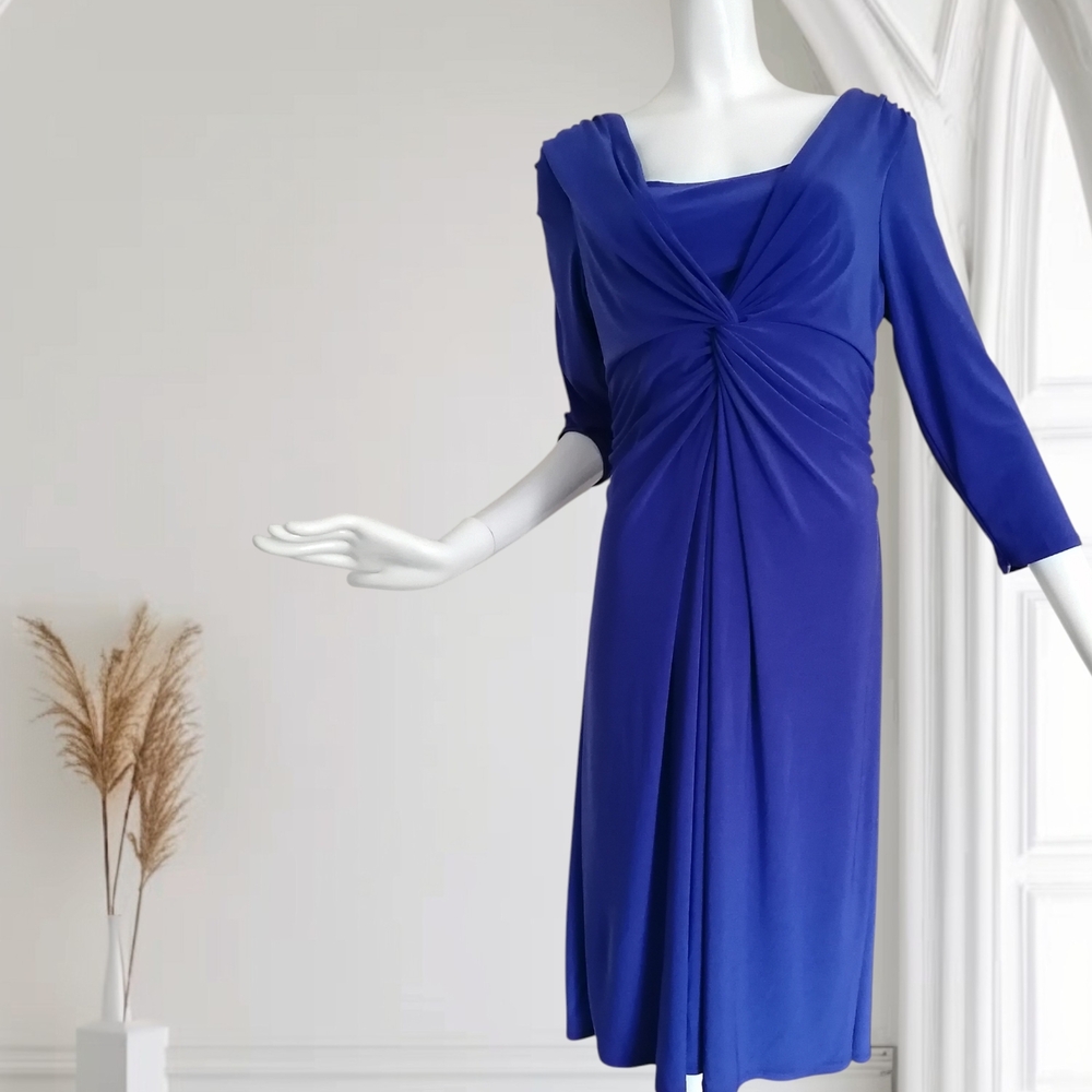 Chaps Long Sleeve Dress in Deep Blue - Picture 1 of 8